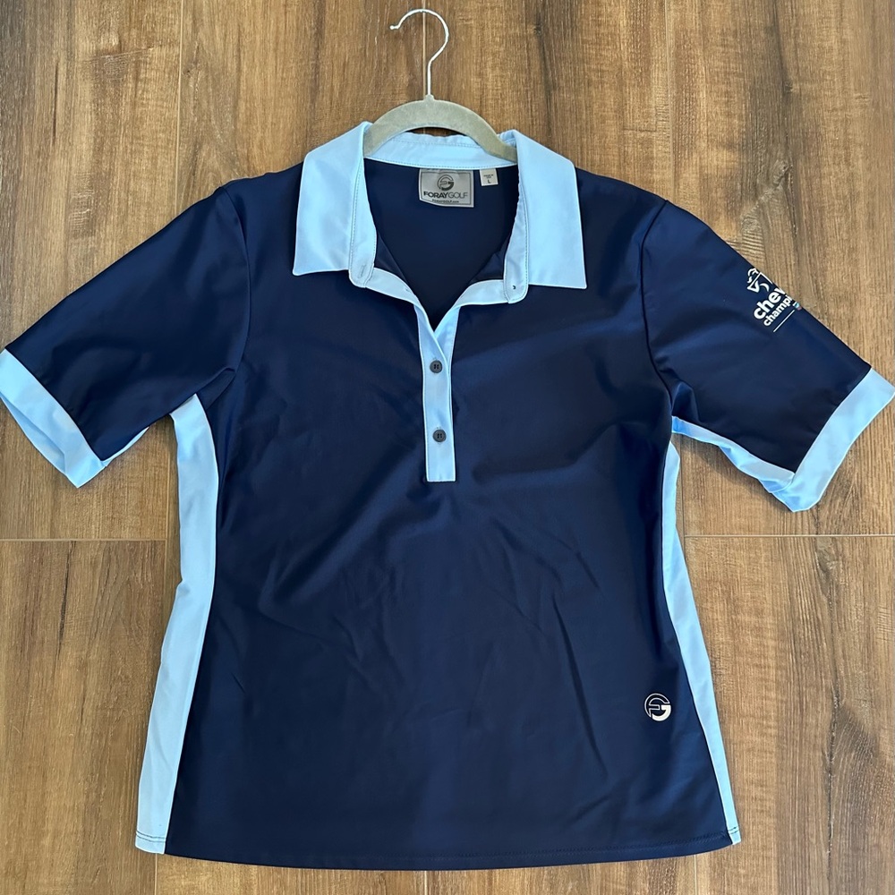 Foray Golf Navy and Light Blue Polo Shirt - Size M/L
